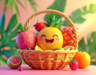 Happy fruit basket