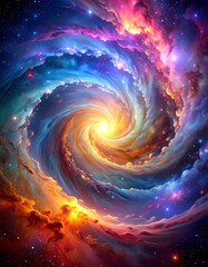 Colorful swirling galaxy