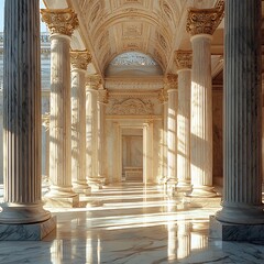 Historic palace corridor interior high resolution picture