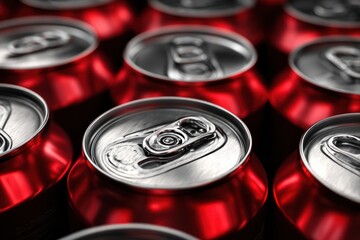 Top-Down View of Aluminum Soda Cans