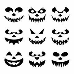 Creepy Halloween Silhouettes with Scary Carved Expressions