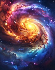 Colorful swirling nebula in space (1)