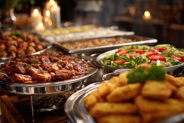 Fototapeta premium Elegant Wedding Food Buffet Display