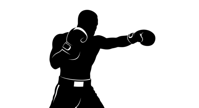 Male Boxer Throwing a Punch Illustration