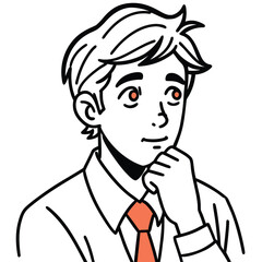 Obraz premium stylized illustration features young man in tension