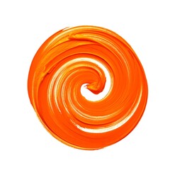 A dynamic swirl of orange paint. A mesmerizing swirl of orange flows in layered textures.
