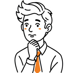 stylized illustration features young man in tension