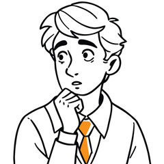 Obraz premium stylized illustration features young man in tension