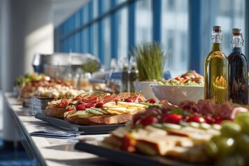Fototapeta premium Elegant Office Lunch Buffet Setup