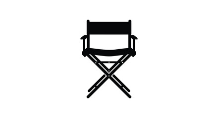Empty director s chair isolated on a white background bold silhouette