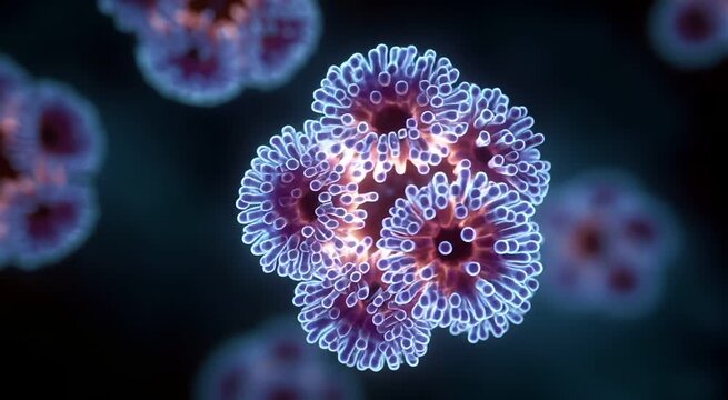 Abstract Science Background with Cells in Motion