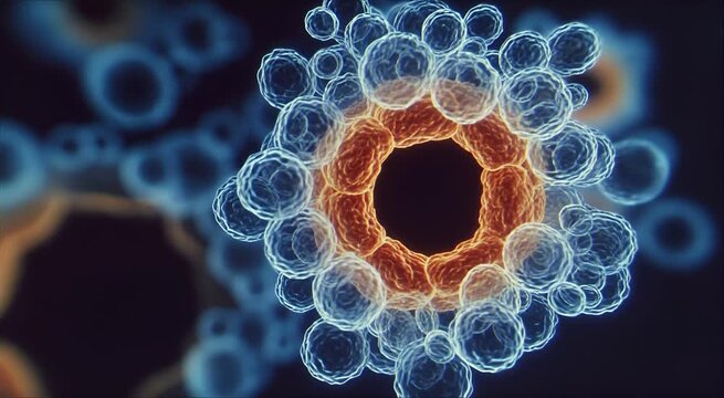 Abstract Science Background with Cells in Motion