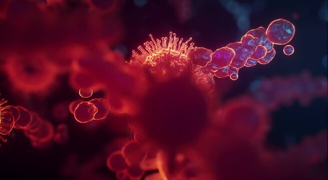 Abstract Science Background with Cells in Motion