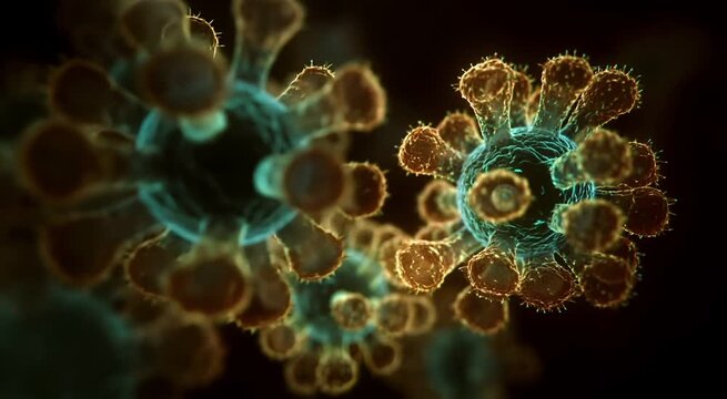 Abstract Science Background with Cells in Motion