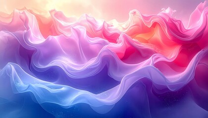 Abstract artistic fluid waves with vibrant colors in gradient composition design