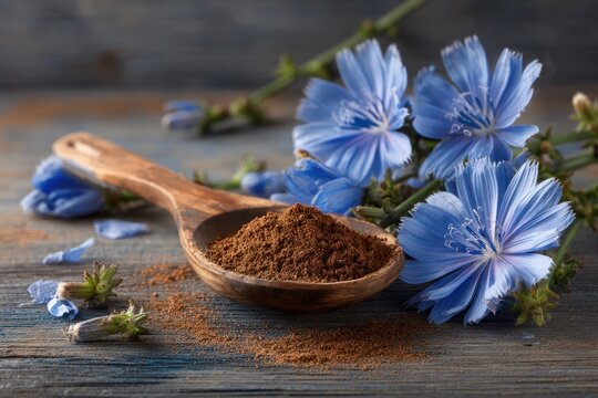 Ground Chicory Root and Flowers