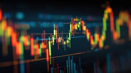 stockmarket online trading chart candlestick on crypto currency platform stock exchange financial market price candles graph data pattern analysis concept computer screen closeup background no logos 