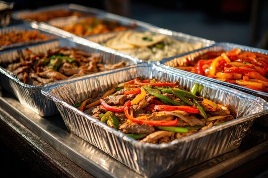 Outdoor Mexican Food Catering Setup