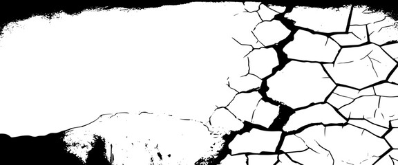 Vector txture of a black brick wall with cracks and scratches vector..