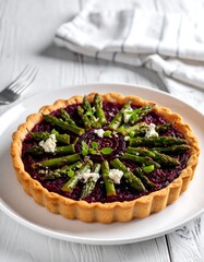 Baked tart with vibrant fillings