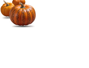 Isolated pumpkin on transparent background – autumn, Halloween, Thanksgiving decoration
