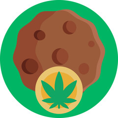 A cannabis-infused cookie, representing edible products.