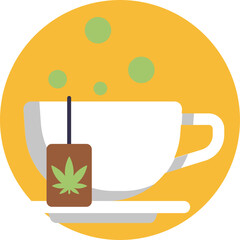A cup of cannabis-infused tea, representing herbal relaxation.
