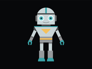 Cartoon Robot Character Vector Illustration