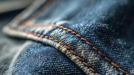 Close-up denim seam detail