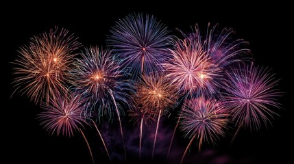 exciting firework celebration for new year festive display explosion in night sky with beautiful bright colors