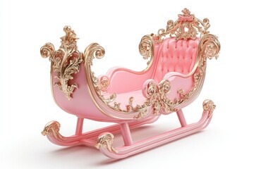 Pink christmas sleigh furniture accessories decorative.