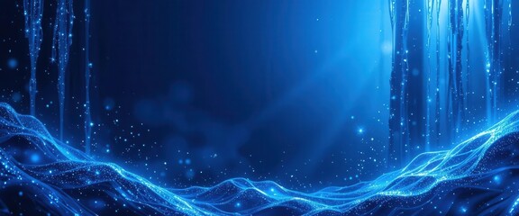 Glittering Blue Vector Background  Sapphire Cascade with Realistic Depth and ?? for Luxurious Design