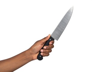 A hand holding a kitchen knife