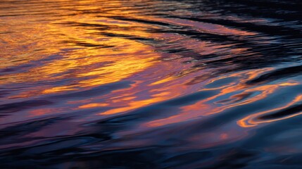 Rippled water reflecting sunset hues (1)
