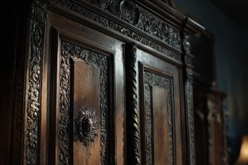 Ornate dark wooden cabinet