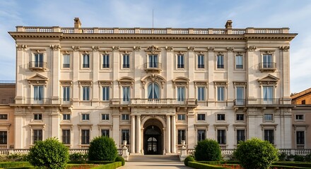 Obraz premium Facade of Villa Borghese in Rome with refined architectural details
