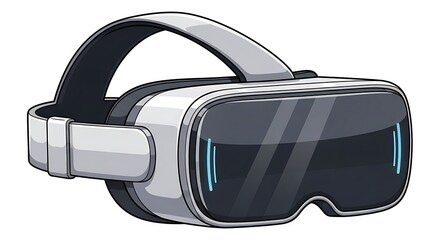 Virtual Reality Headset with Black Strap and Blue Lights for Gaming and Entertainment