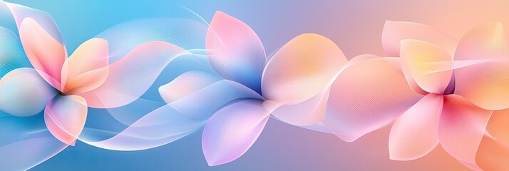 Abstract Pastel Flowers Soft Waves Design