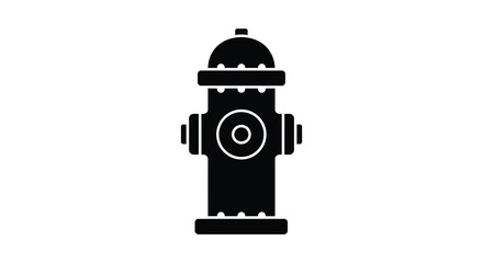 Black and white fire hydrant icon design simple vector illustration silhouette