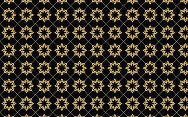 Arabic oriental floral vector design elements. Traditional golden arabesque icons, ornaments and patterns. Abstract flower symbols and logos in ornamental Islamic style.