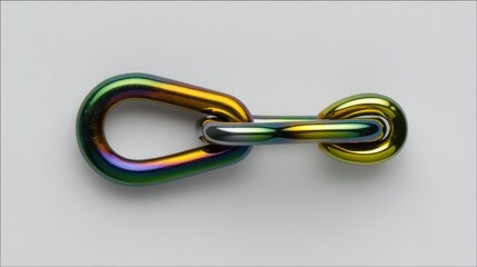 Fototapeta premium Interlocking Rainbow Metal Links: A Study in Connection and Strength