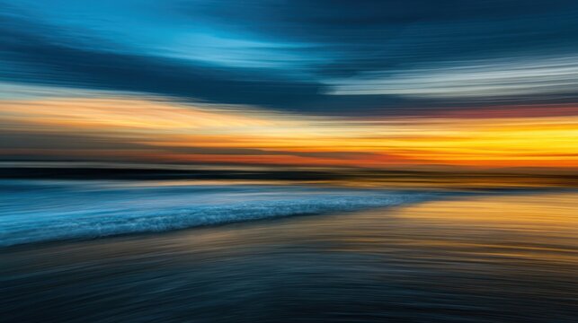 Blurry sunset over a beach - Powered by Adobe