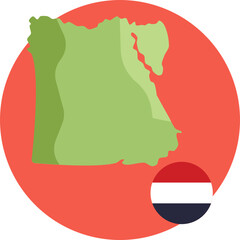 Fototapeta premium Outline of Egypt highlighting its geographic borders.