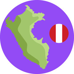 Fototapeta premium Outline Map – A simple silhouette of Peru showing the country’s geographical shape.
