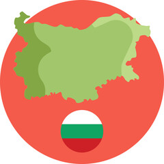 Fototapeta premium Outline Map – A simple silhouette of Bulgaria, highlighting the country’s shape for easy recognition on maps.
