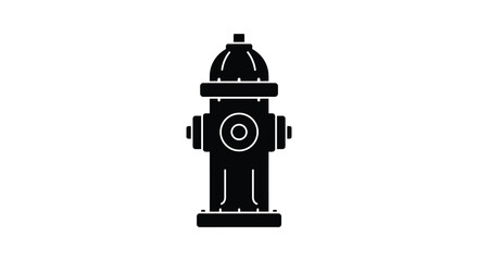 Simple black and white illustration of a classic fire hydrant silhouette