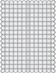 Geometric, repeating pattern of gray and white shapes