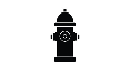Simple black fire hydrant icon on white background a striking silhouette