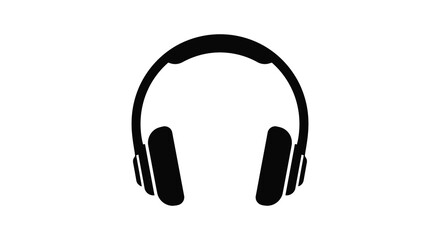 Simple black headphones design a minimalist audio accessory silhouette