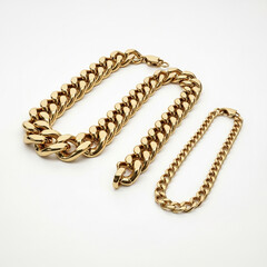 Obraz premium Gold Necklace Chain Metallic Jewelry Closeup